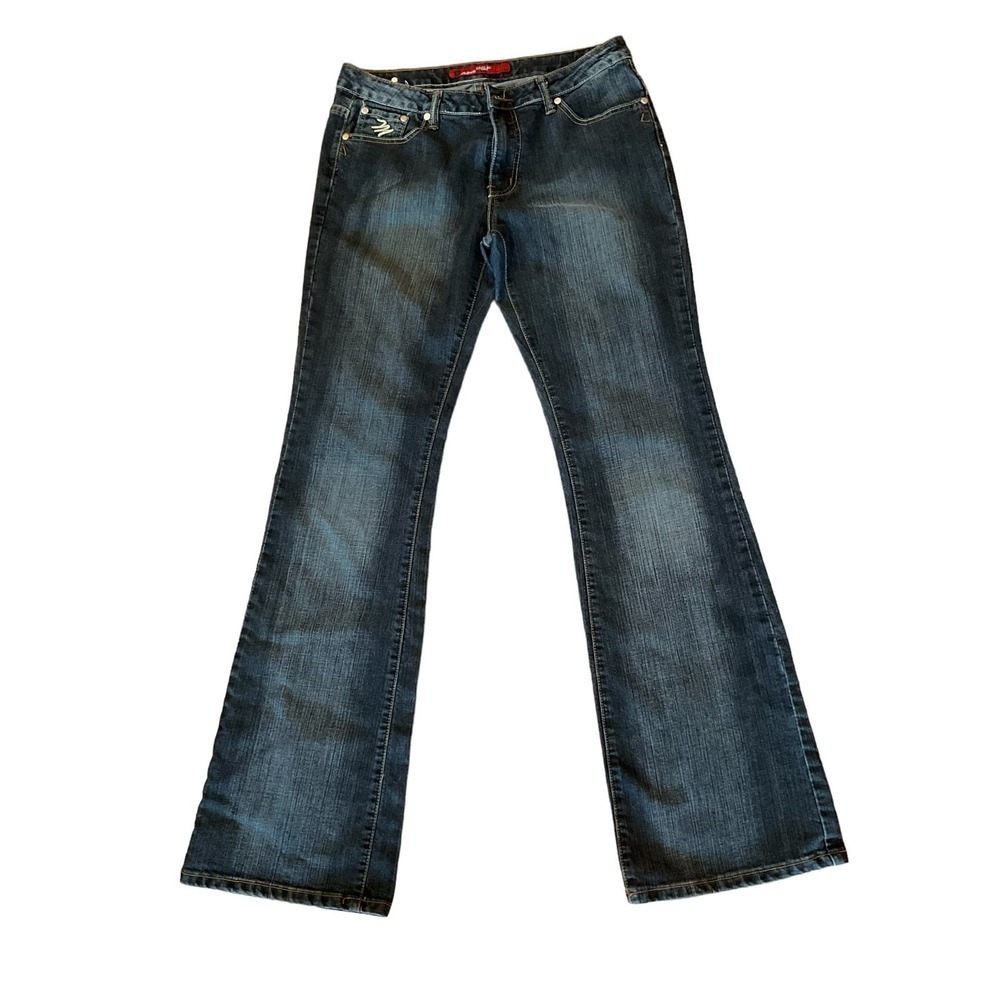 P & P Jeans Women's Size 11/12 Black Denim‎ Bootcut Leg Mid Rise Cotton Stretch